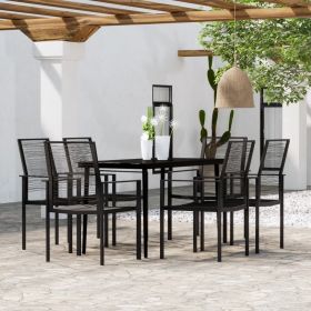 Dining Set Black Powder-coated steel Large Durable Dining Set
