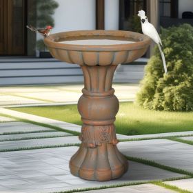 22 Inch Height Pedestal Bird Bath, Concrete Standing Bird Feeder, Bird Baths for Outdoors Garden Yard Patio Decor