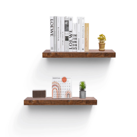 Floating Shelves  31.5 Wall Mounted Wood Shelves For Bathroom, Bedroom, Living Room, Kitchen, Hanging Shelf For Books Storage Decor With Invisibl (Option: Brown)