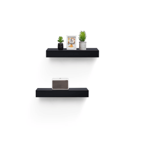 Floating Shelves  18.11 Wall Mounted Wood Shelves For Bathroom, Bedroom, Living Room, Kitchen, Hanging Shelf For Books Storage Decor With Invisib (Option: Black)