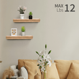 Floating Shelves  17.9 Wall Mounted Wood Shelves For Bathroom, Bedroom, Living Room, Kitchen, Hanging Shelf For Books Storage Decor With Invisibl (Option: Maple)