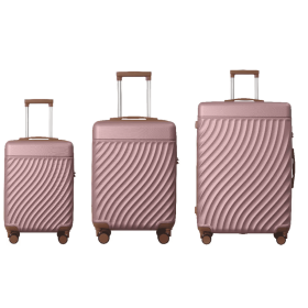 Luggage Sets ABS Hardshell 3pcs Luggage, Lightweight Durable Suitcase Sets Spinner Wheels Suitcase With TSA Lock 20''24''28'' AvailableRose Gold (Option: Rose Gold)