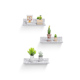 Floating Shelves 15.7 Wall Mounted Wood Shelves For Bathroom, Bedroom, Living Room, Kitchen, Hanging Shelf For Books Storage Decor With Invisible (Option: Gray)