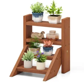 Compact Easy-Assemble Wooden Plant Stand, Succulent Seedling Pot Rack For Window Balcony Desktop (Option: defaulttitle)