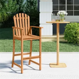 31" Seat Height Outdoor Bar Stool, Slatted Design Ergonomic Tall Chair For 40"-43" Bar Table (Option: defaulttitle)