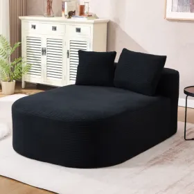 67.5''Chaise Lounge Chair 46'' Wide Seat Indoor Corduroy Oversized Sleeper Sofa For Living Room Deep Seat Lounge And Two Soft Pillows Convertible (Option: defaulttitle)