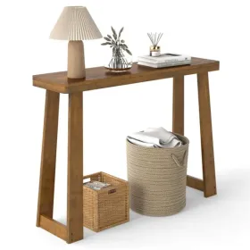 Walnut Solid Rubber Wood Narrow Console Table, 43" Space-Saving Entryway Table For Small Hallways (Option: defaulttitle)