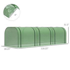 Portable Tunneled Greenhouse With 3 Zippered Doors, Water UV Fighting PE Cover (Option: Green)