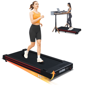 Walking Pad Treadmill With 10 Incline, Remote Control 3HP Portable Compact Treadmills For Home Office, Treadmill 264 Lb Capacity, LED Display (Option: Black)