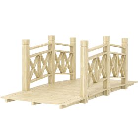 5 ft. Wooden Garden Bridge Footbridge for Backyard Ponds, Creeks, Streams, Nature Wood (Option: Nature Wood-820x730x170 mm)