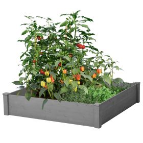 Raised Garden Bed 48x48x10'', Outdoor Wood Planter Box Over Floor, Tool-Free Assembly (Color: as Pic)