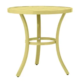 Outdoor Round Side Table, Small Metal Table Patio End Table Coffee Bistro Table For Indoor Outdoor, Light Yellow (Option: defaulttitle)