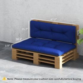 2 Seater Pallet Cushions Outdoor 3.9 Thick Replacement Cushions - Tufted Design For Garden, Patio, Navy Blue (Option: Navy Blue Dark Gray)