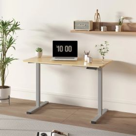 Electric Standing Desk Adjustable Height Desk Home Office Computer Workstation Sit Stand Up Desk, 48 X 24 Inches Grey Frame -Maple Top (Option: Natural)