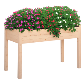 Raised Garden Bed with Legs, 48" x 22" x 30", Elevated Wooden Planter Box, Self-Draining with Bed Liner for Vegetables, Herbs, and Flowers Backy (Option: Natural Wood-1195x65x545 mm)