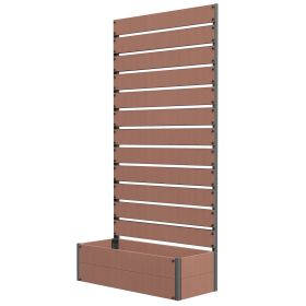 Trellis Planter for Climbing Plants, Raised Garden Bed with Trellis, Planter Box for Outdoor Garden, Light Brown (Option: Light Brown-960x405x175 mm)